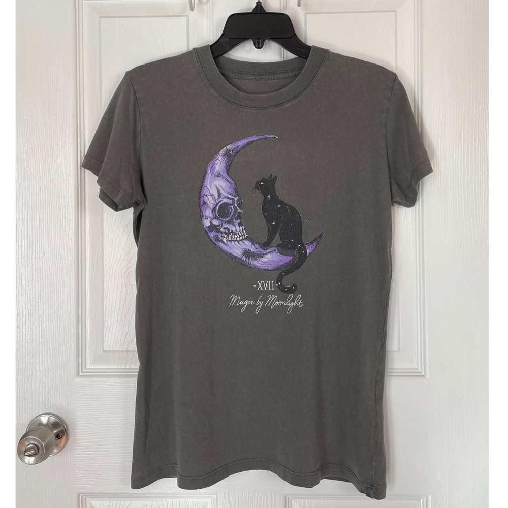 Cotton On Gray Classic Tee Moon & Cat